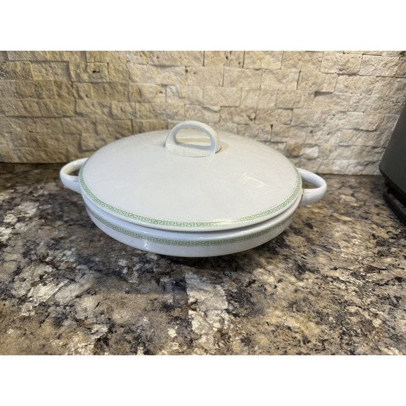 Electra H & C Barvaria Selb‎ Greek Key China Vegetable Dish with Lid - Picture 1 of 5